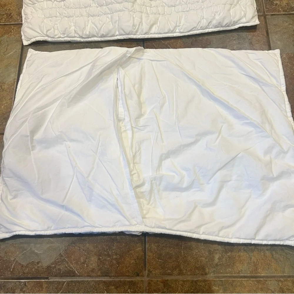 Pottery Barn Teen Quilted Pillow Shams Set 2 Standard Ruched Cotton Romantic